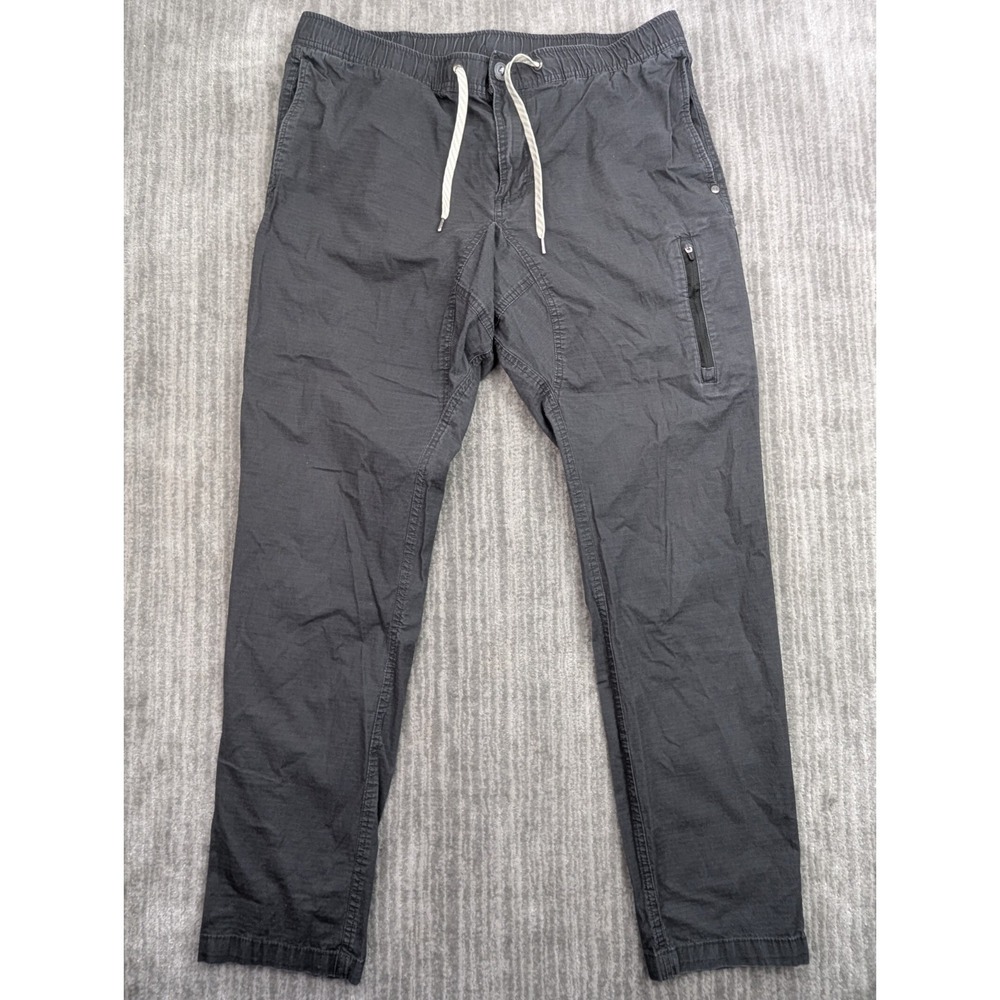 Vuori Rise Shine Climber Pants Men's L Gray Organic Cotton Ripstop V412 Hiking